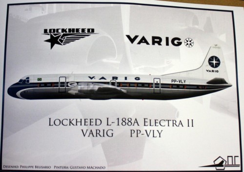 Foto de um lockheed Electra pintado em papel couchê