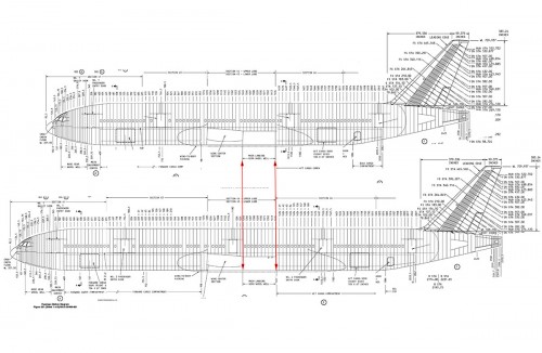 Comparação oficial entre 777-200 e 777-300
