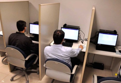 Fazendo a prova tranquilo