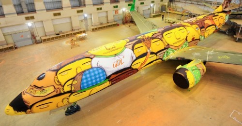 Avião da GOL que transportará a Seleção Brasileira de Futebol