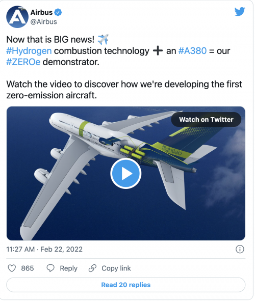 Airbus utilizará o A380 para testar sistemas de propulsão a hidrogênio